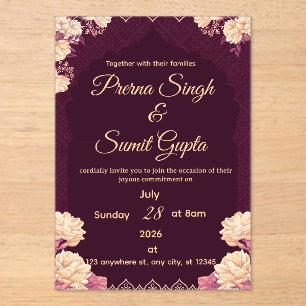 Plantilla de Invitación de Boda Elegante - Flo Rom