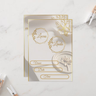 Plantilla de invitación de boda elegante floral do