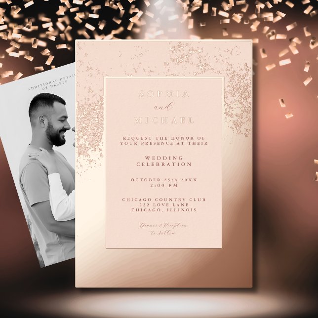 Plantilla de invitación de boda elegante Foto Rubo (Subido por el creador)