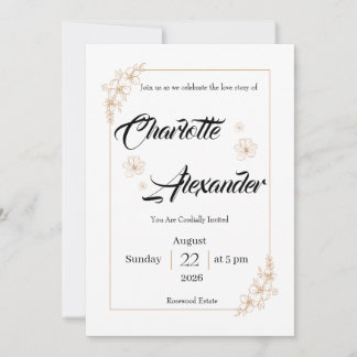 Plantilla de Invitación de Boda Elegante | Minim L