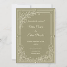 Plantilla de Invitación de Boda Elegante Verde Sal