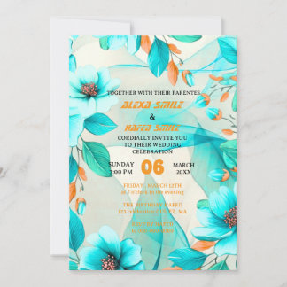 Plantilla de invitación de boda en la playa Puesta