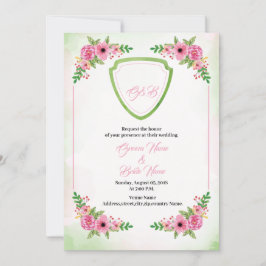 Plantilla de invitación de boda floral