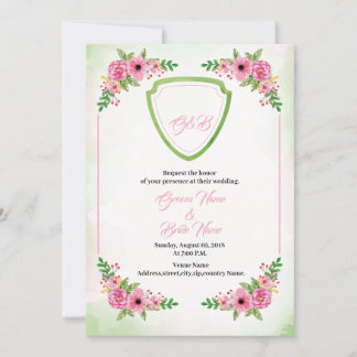 Plantilla de invitación de boda floral