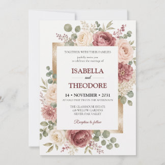 Plantilla de Invitación de Boda Floral Acuarela El