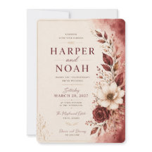Plantilla de Invitación de Boda Floral de Lujo