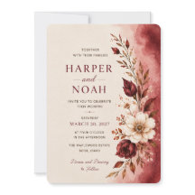 Plantilla de Invitación de Boda Floral de Lujo