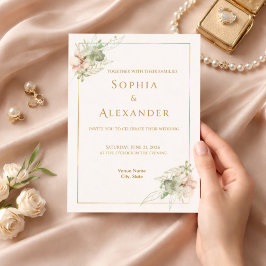 Plantilla de Invitación de Boda Floral Editable