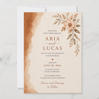 Plantilla de Invitación de Boda Floral Elegante