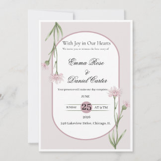 Plantilla de Invitación de Boda Floral Elegante |