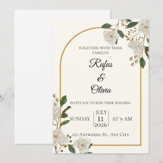 Plantilla de Invitación de Boda Floral Elegante
