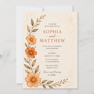 Plantilla de Invitación de Boda Floral Elegante