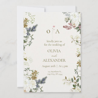 Plantilla de Invitación de Boda Floral Elegante