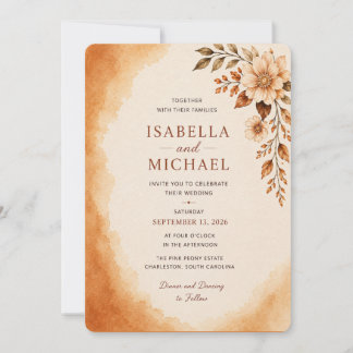 Plantilla de Invitación de Boda Floral Elegante