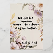 Plantilla de Invitación de Boda Floral Elegante