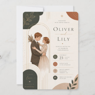 Plantilla de Invitación de Boda Floral Elegante