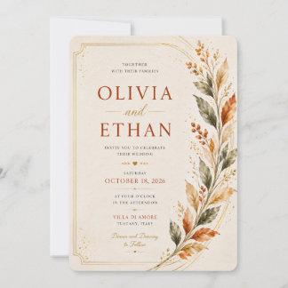 Plantilla de Invitación de Boda Floral Elegante