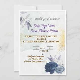 Plantilla de Invitación de Boda Floral Elegante |