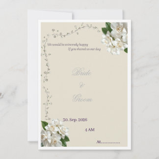 Plantilla de Invitación de Boda Floral Elegante, M