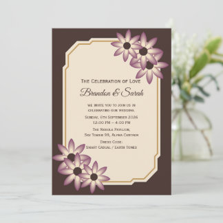 Plantilla de Invitación de Boda Floral Otoñal Eleg