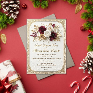 Plantilla de Invitación de Boda Floral Rústico B