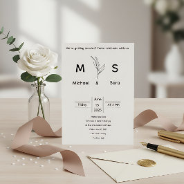 Plantilla de Invitación de Boda Minimalista