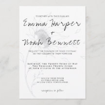 Plantilla de Invitación de Boda Minimalista de Gir