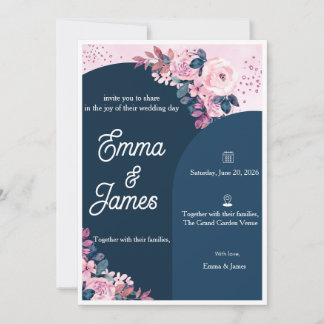 Plantilla de Invitación de Boda Minimalista Elegan