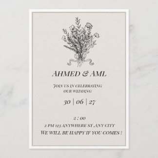 Plantilla de Invitación de Boda Minimalista Elegan