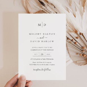Plantilla de Invitación de Boda Minimalista Elegan