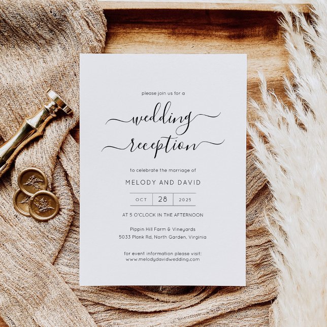Plantilla de Invitación de Boda Minimalista Elegan (Elegand Moderm Wedding Reception Invitation)