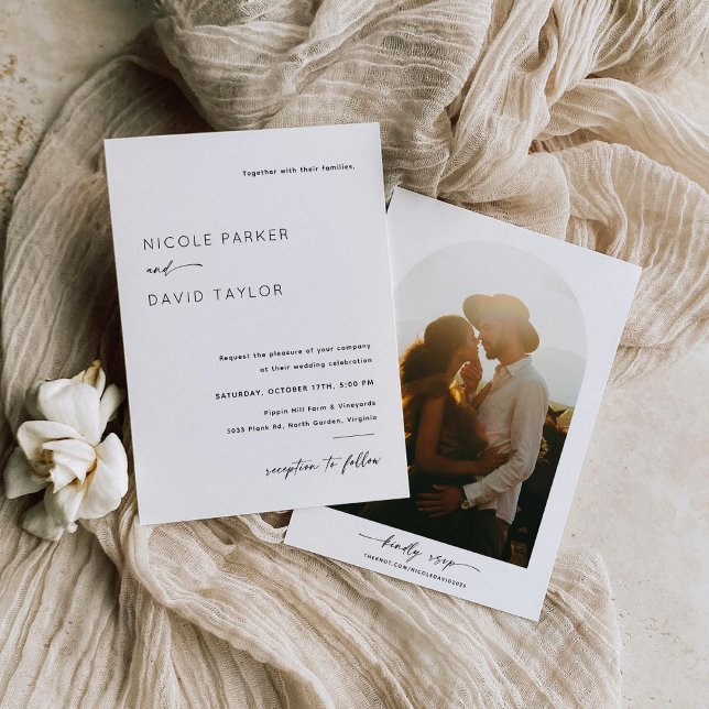 Plantilla de invitación de boda moderna con foto (Subido por el creador)