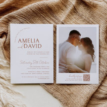 Plantilla de invitación de boda moderna con foto
