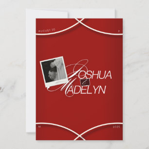 Plantilla de Invitación de Boda Moderna Roja