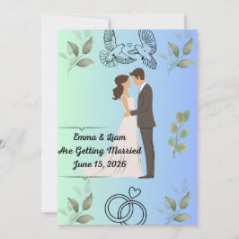 Plantilla de Invitación de Boda Moderna y Elegante