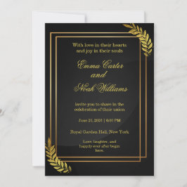 Plantilla de Invitación de Boda Moderna y Elegante