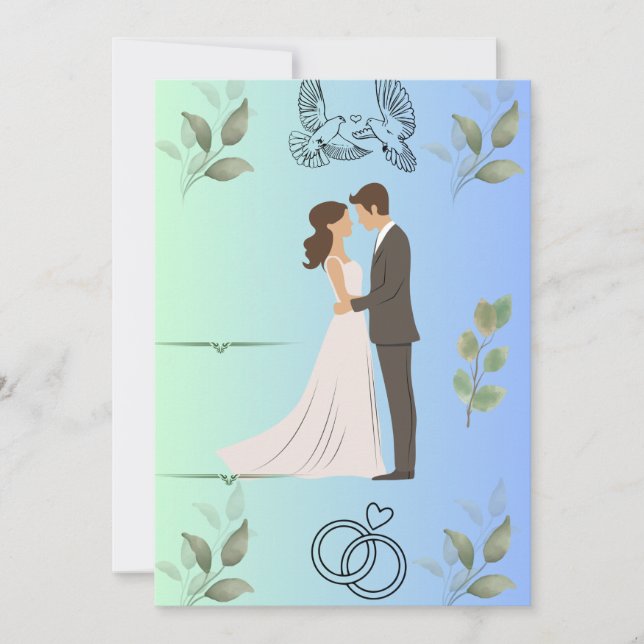 Plantilla de Invitación de Boda Moderna y Elegante (Anverso)