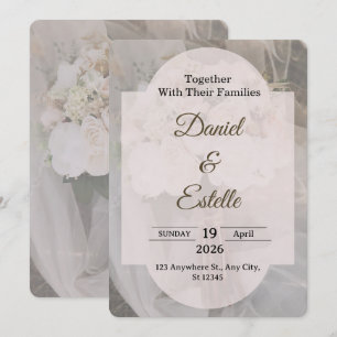 Plantilla de Invitación de Boda Neutral Boho Edita