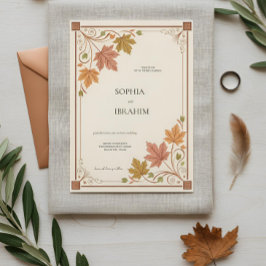 Plantilla de Invitación de Boda Otoñal Rústica