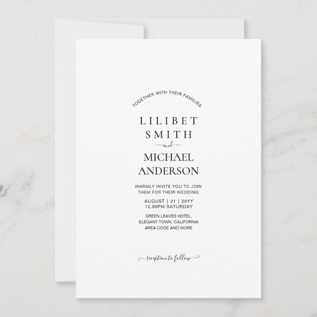 PLANTILLA DE INVITACIÓN DE BODA PERSONALIZADA - AG (Anverso)