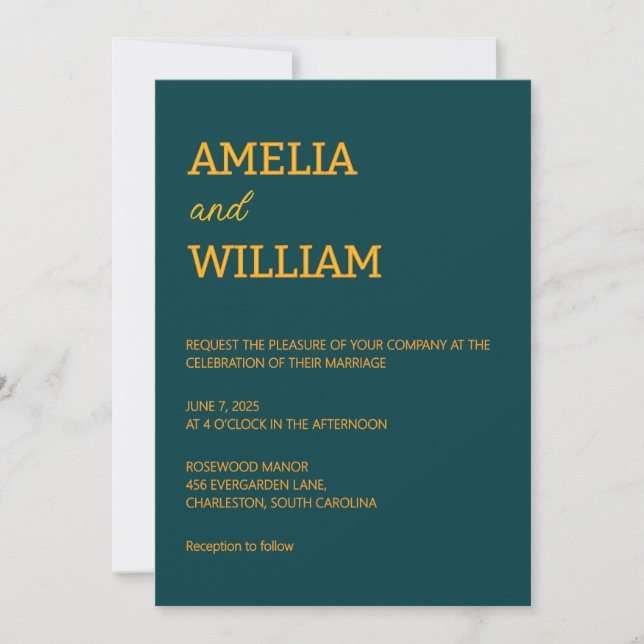 Plantilla de invitación de boda personalizada mini (Anverso)