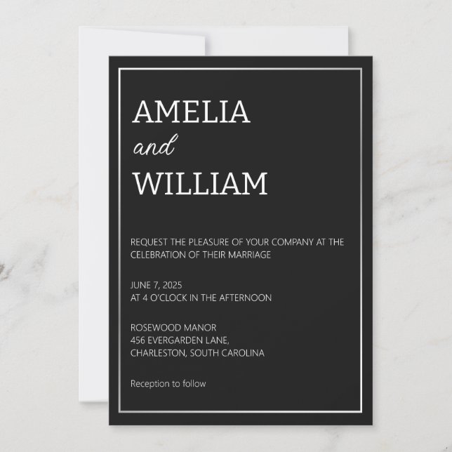 Plantilla de invitación de boda personalizada mini (Anverso)