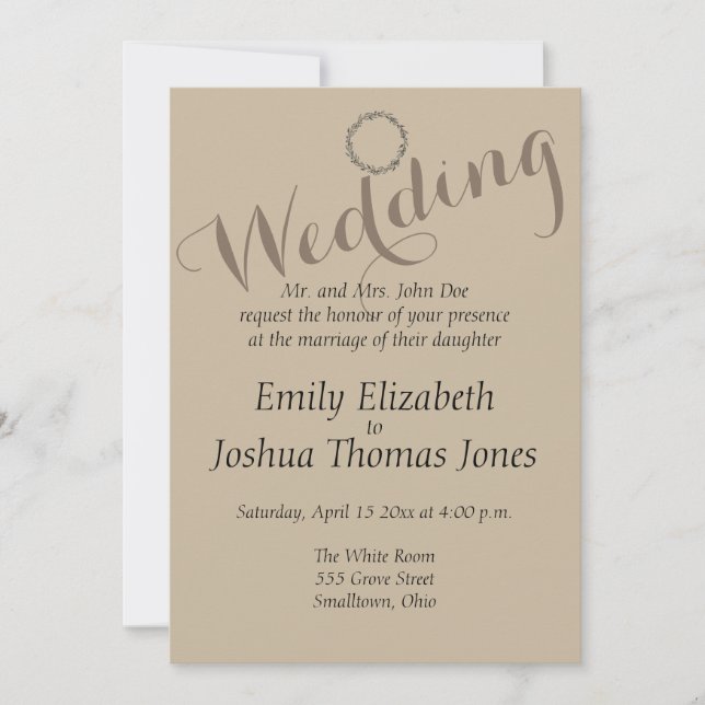 Plantilla de invitación de boda personalizada simp (Anverso)