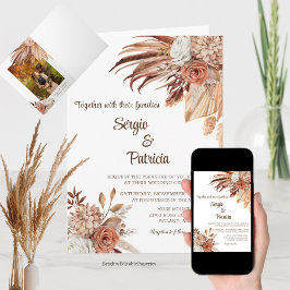 Plantilla de Invitación de Boda Rústica Doblada
