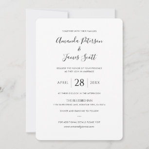 Plantilla de Invitación de Boda Simple Elegante Mo