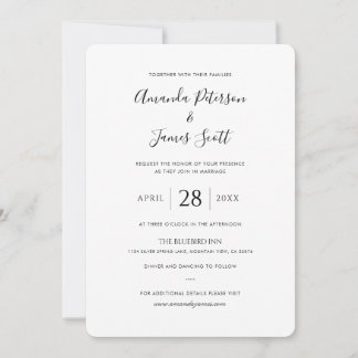 Plantilla de Invitación de Boda Simple Elegante Mo