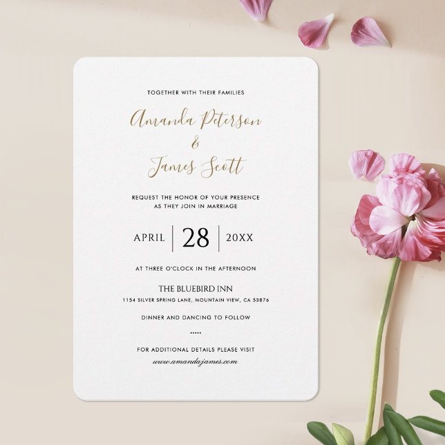 Plantilla de invitación de boda simple y elegante  (Subido por el creador)