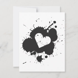 Plantilla de invitación de boda (Splatter Heart) 1