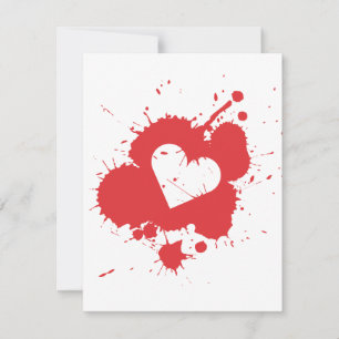 Plantilla de invitación de boda (Splatter Heart) 2