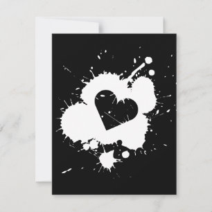 Plantilla de invitación de boda (Splatter Heart) 3